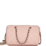 Chanel Mini Timeless Classic Barrel Bag with Chain Light Pink Shiny Caviar Light Gold Hardware - Thumbnail View 4