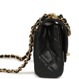 Chanel Mini "CC Vibe" Flap Bag Black Shiny Caviar Brushed Gold Hardware - Thumbnail View 3