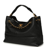 Chanel Small Coco Hobo Bag Black Calfskin Antique Gold Hardware - Thumbnail View 5