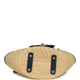 Chanel Small Coco Beach Shopping Tote Bag Bag Beige Raffia and Dark Blue Denim Light Gold Hardware - Thumbnail View 7