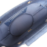 Chanel Small Coco Beach Shopping Tote Bag Bag Beige Raffia and Dark Blue Denim Light Gold Hardware - Thumbnail View 8