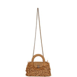 Chanel Small Fringe Kelly Dark Beige Raffia Wood and Light Gold Hardware - Thumbnail View 7