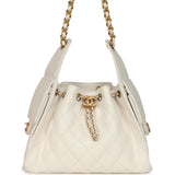 Chanel Small 25 Hobo Bag White Caviar Antique Gold Hardware - Thumbnail View 1