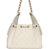 Chanel Small 25 Hobo Bag White Caviar Antique Gold Hardware - Thumbnail View 4