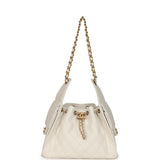Chanel Small 25 Hobo Bag White Caviar Antique Gold Hardware - Thumbnail View 7