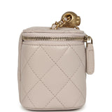 Chanel Mini Pearl Crush Vanity Case Light Grey Lambskin Brushed Gold Hardware - Thumbnail View 3