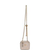 Chanel Mini Pearl Crush Vanity Case Light Grey Lambskin Brushed Gold Hardware - Thumbnail View 7