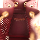 Chanel Mini 25 Hobo Bag Dark Burgundy Perforated Calfskin Antique Gold Hardware - Thumbnail View 9