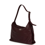 Chanel Maxi Hobo Shoulder Bag Dark Burgundy Lambskin Light Gold Hardware - Thumbnail View 5