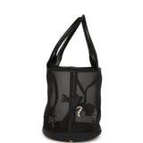 Chanel Coco Beach Small Bucket Bag Black Embroidered Mesh and Calfskin Gold Hardware - Thumbnail View 3