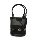 Chanel Coco Beach Small Bucket Bag Black Embroidered Mesh and Calfskin Gold Hardware - Thumbnail View 5