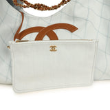 Chanel Maxi Coco Beach Cambon Hobo Bag Blue Denim and Brown Calfskin Brushed Gold Hardware - Thumbnail View 7