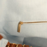 Chanel Maxi Coco Beach Cambon Hobo Bag Blue Denim and Brown Calfskin Brushed Gold Hardware - Thumbnail View 10
