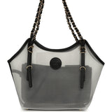 Chanel Small Coco Beach Shopping Bag Transparent Mesh and Black Calfskin Light Gold Hardware - Thumbnail View 4