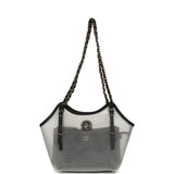 Chanel Small Coco Beach Shopping Bag Transparent Mesh and Black Calfskin Light Gold Hardware - Thumbnail View 7