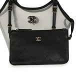 Chanel Small Coco Beach Shopping Bag Transparent Mesh and Black Calfskin Light Gold Hardware - Thumbnail View 8
