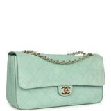 Chanel Maxi "Souplissimo" Small Flap Bag Green Beige Suede Gold Hardware - Thumbnail View 2