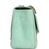 Chanel Maxi "Souplissimo" Small Flap Bag Green Beige Suede Gold Hardware - Thumbnail View 3
