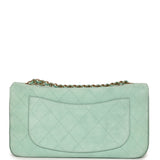 Chanel Maxi "Souplissimo" Small Flap Bag Green Beige Suede Gold Hardware - Thumbnail View 4