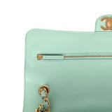 Chanel Maxi "Souplissimo" Small Flap Bag Green Beige Suede Gold Hardware - Thumbnail View 8
