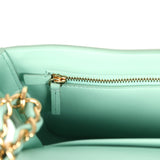 Chanel Maxi "Souplissimo" Small Flap Bag Green Beige Suede Gold Hardware - Thumbnail View 11