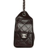 Chanel Mini 25 Hobo Bag Dark Brown Shiny Crumpled Calfskin Silver Hardware - Thumbnail View 3