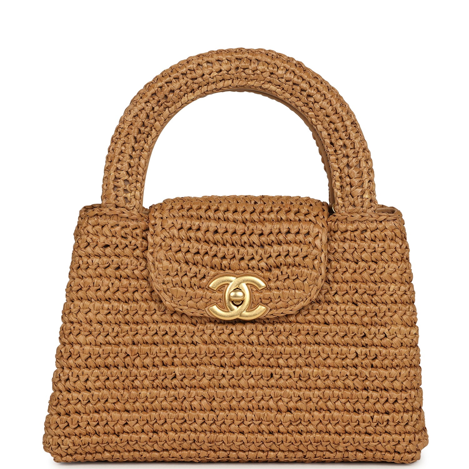 Chanel Small Kelly Shopper Brown Shiny Aged Calfskin Brushed Gold Hard