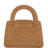 Chanel Small Kelly Dark Beige Raffia Brushed Gold Hardware - Thumbnail View 4