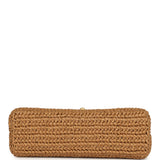 Chanel Small Kelly Dark Beige Raffia Brushed Gold Hardware - Thumbnail View 6