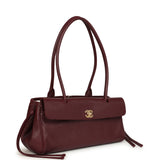Chanel Small "Urban Essential" East West Shopping Tote Dark Burgundy Caviar Gold Hardware - Thumbnail View 2