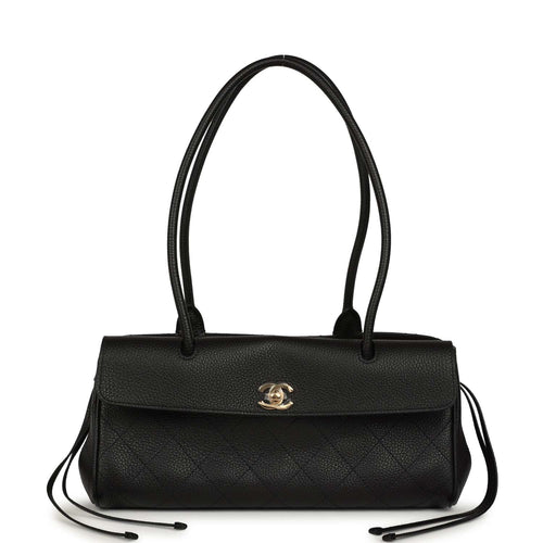 Chanel Small "Urban Essential" East West Shopping Tote Black Caviar Gold Hardware