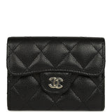 Chanel Classic Card Holder Wallet Black Shiny Caviar Light Gold Hardware - Thumbnail View 1