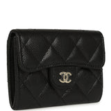 Chanel Classic Card Holder Wallet Black Shiny Caviar Light Gold Hardware - Thumbnail View 2