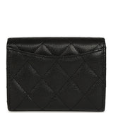 Chanel Classic Card Holder Wallet Black Shiny Caviar Light Gold Hardware - Thumbnail View 3