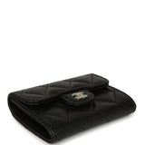 Chanel Classic Card Holder Wallet Black Shiny Caviar Light Gold Hardware - Thumbnail View 6