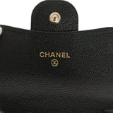 Chanel Classic Card Holder Wallet Black Shiny Caviar Light Gold Hardware - Thumbnail View 8