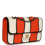 Chanel Medium Coco Beach "Tropicoco" Flap Bag Orange, White and Black Lambskin Gold Hardware - Thumbnail View 2