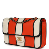 Chanel Medium Coco Beach "Tropicoco" Flap Bag Orange, White and Black Lambskin Gold Hardware - Thumbnail View 5