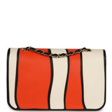 Chanel Medium Coco Beach "Tropicoco" Flap Bag Orange, White and Black Lambskin Gold Hardware - Thumbnail View 4