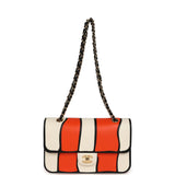 Chanel Medium Coco Beach "Tropicoco" Flap Bag Orange, White and Black Lambskin Gold Hardware - Thumbnail View 7