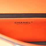 Chanel Medium Coco Beach "Tropicoco" Flap Bag Orange, White and Black Lambskin Gold Hardware - Thumbnail View 9