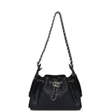 Chanel Mini 25 Hobo Bag Dark Blue Metallic Caviar Silver Hardware - Thumbnail View 7