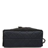 Chanel Mini 25 Hobo Bag Dark Blue Metallic Caviar Silver Hardware - Thumbnail View 6