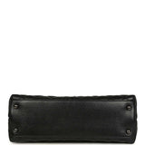 Pre-owned Chanel Medium Coco Top Handle Flap Bag So Black Shiny Caviar Black Hardware - Thumbnail View 6