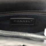 Pre-owned Chanel Medium Coco Top Handle Flap Bag So Black Shiny Caviar Black Hardware - Thumbnail View 10