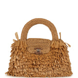 Chanel Small Fringe Kelly Dark Beige Raffia Wood and Light Gold Hardware - Thumbnail View 1