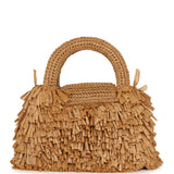 Chanel Small Fringe Kelly Dark Beige Raffia Wood and Light Gold Hardware - Thumbnail View 4