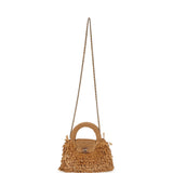 Chanel Small Fringe Kelly Dark Beige Raffia Wood and Light Gold Hardware - Thumbnail View 7