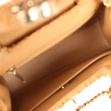 Chanel Small Fringe Kelly Dark Beige Raffia Wood and Light Gold Hardware - Thumbnail View 8