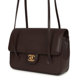 Chanel Small Preppy Coco Flap Bag Dark Brown Shiny Caviar Brushed Gold Hardware - Thumbnail View 5